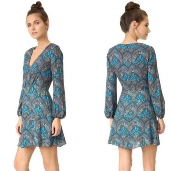 Alice + Olivia Cary Mini Dress in Ornate Multi size 12 - Picture 3 of 12